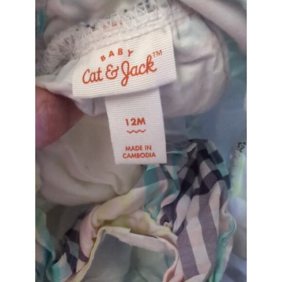 Janie And Jack Girls 12 Months Ice Cream Social Gingham Calico Dress - Picture 6 of 6